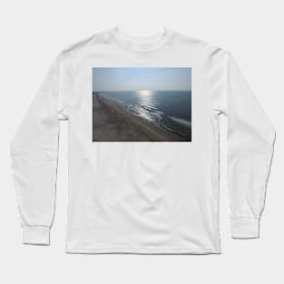 Ocean City NJ beach from a drone in the morning. Long Sleeve T-Shirt